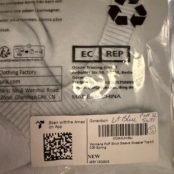 NWT GRAY PUFF SLEEVE SWEATER-S - Picture 11 of 11